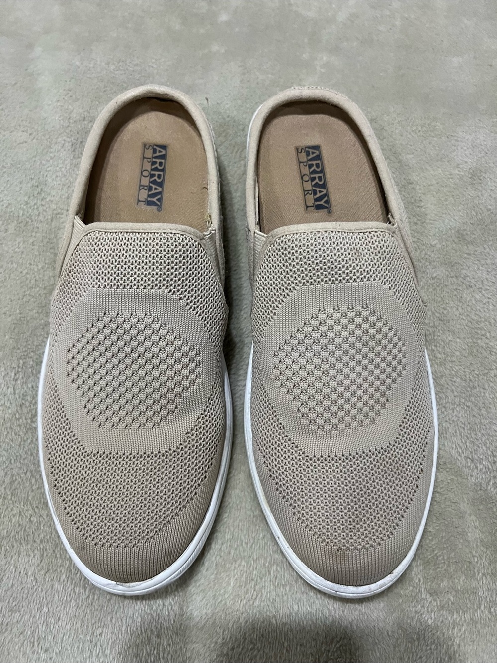 Women’s Array Sport  Slip-On Knit Sneakers in Beige
